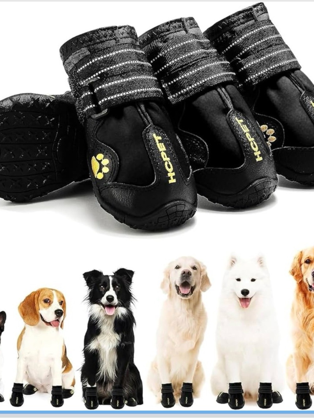 Pawz 3-Inch to 4-Inch Water-Proof Dog Boots, Large, Black (PZBLKL) Size 5